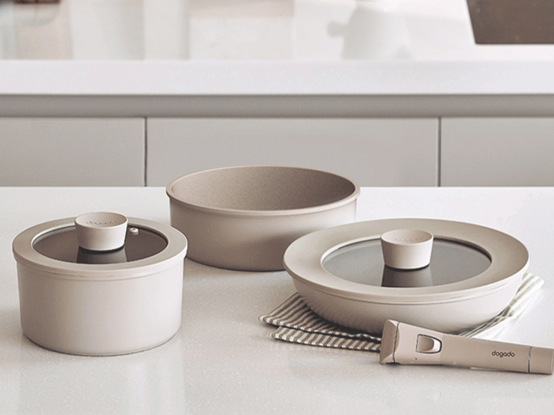 韓國天然陶瓷鍋具六件組（贈：矽膠隔熱墊）