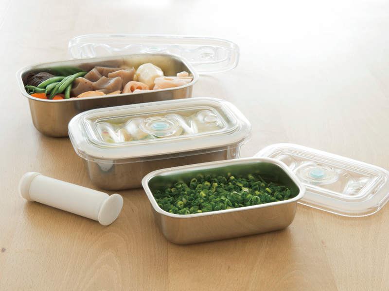 日本不鏽鋼真空保鮮盒組