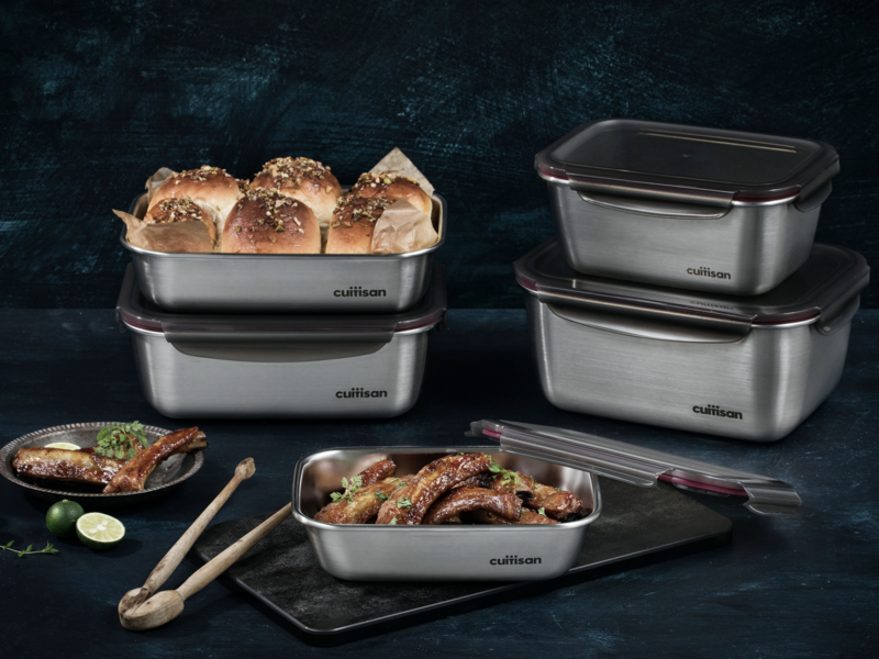 可微波不鏽鋼保鮮盒 實用兩件組（花神）