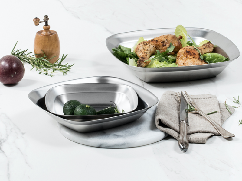 可微波不鏽鋼調理盤 方形三入組（藝匠）