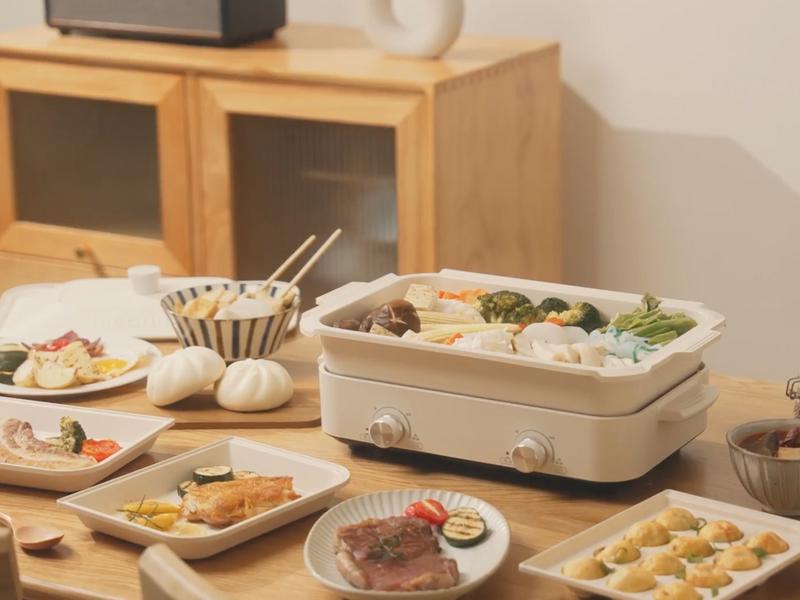 【大全配53折】NICONICO雙邊溫控電烤盤