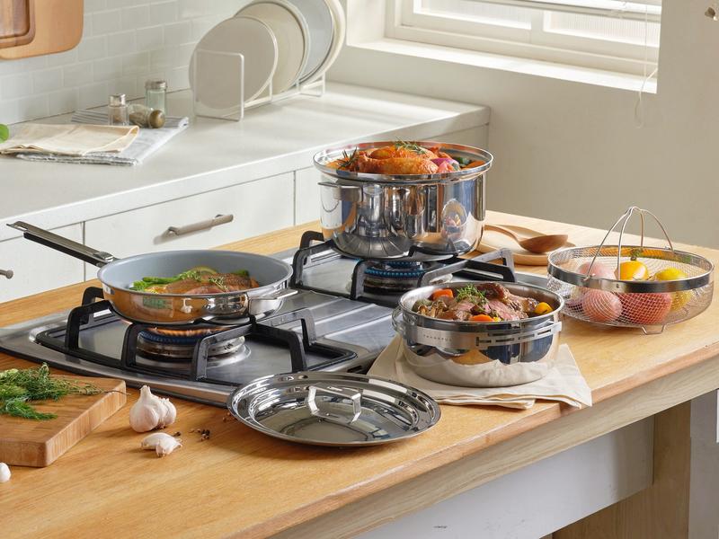 【限時66折】陶瓷鋼好鍋 6 件組（贈：瀝水籃、鍋具隔熱墊、防燙矽膠耳朵）